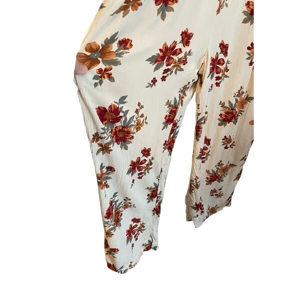 American Eagle Romper Jumpsuit Womens M Boho Floral Smocked Peasant Prairie - Picture 4 of 13